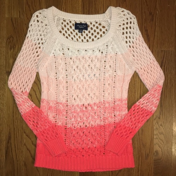 AMERICAN EAGLE | Dip-Dye Coral Sweater Size XS - Picture 1 of 3